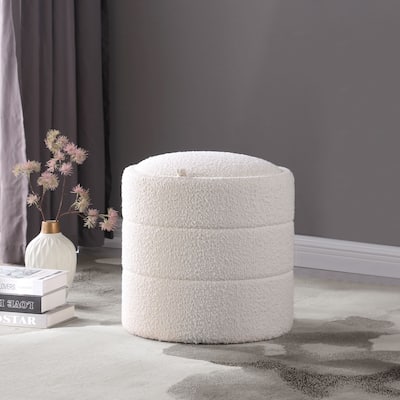 HomePop Storage Round Ottoman