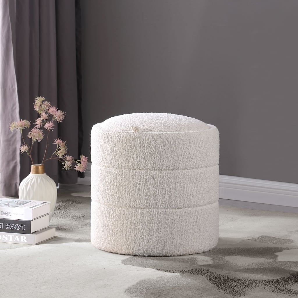 HomePop Storage Round Ottoman