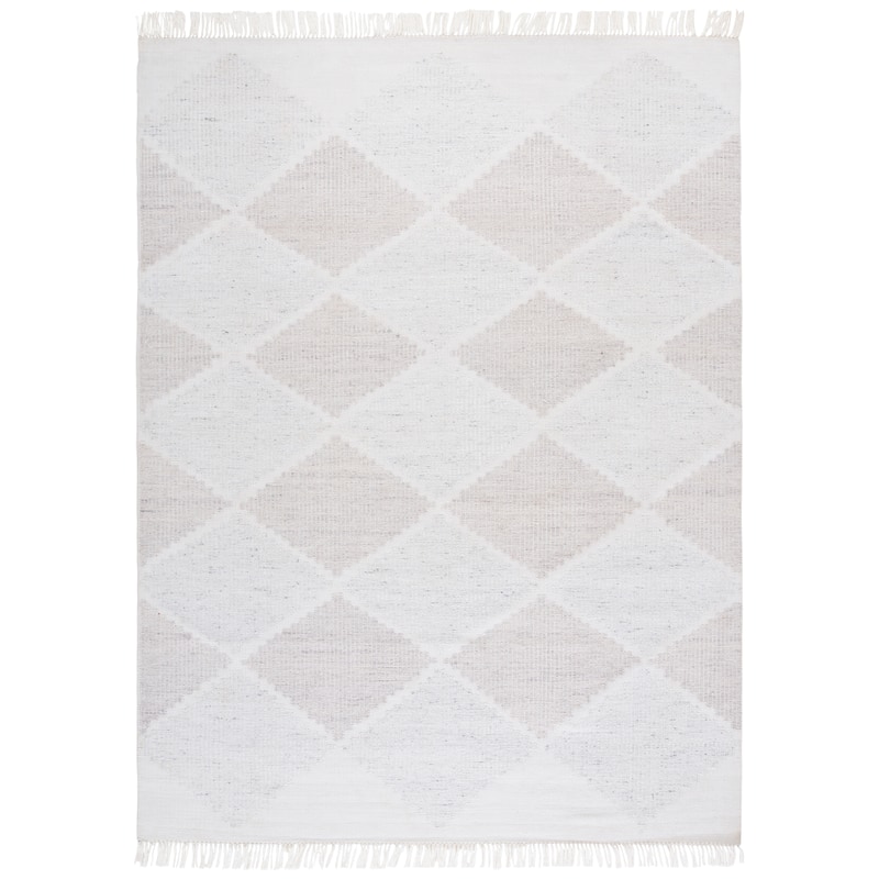 SAFAVIEH Handmade Kilim Adeltraud Trellis Rug - Light Grey/Beige - 8' x 10'