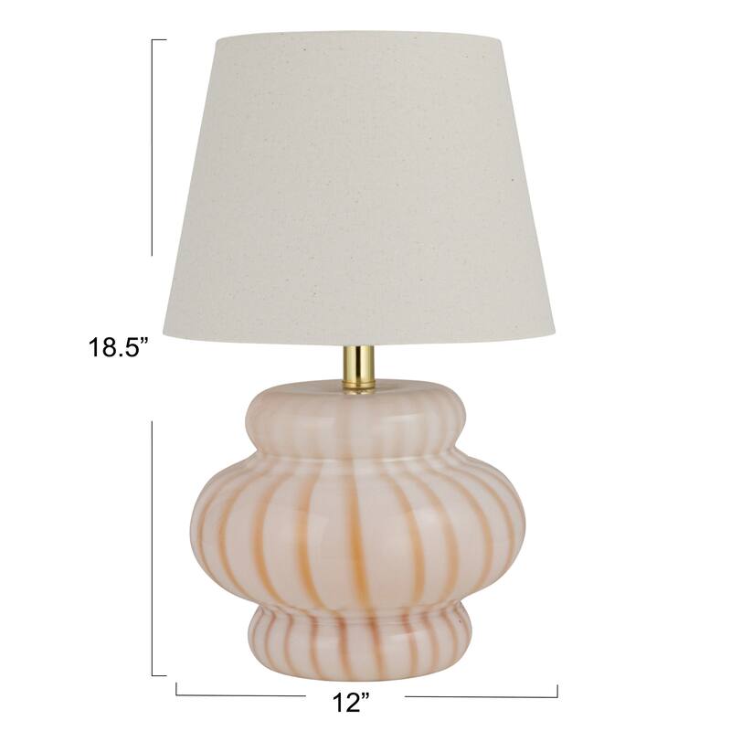 Sunbeam Striped Hand-Blown Art Glass Table Lamp