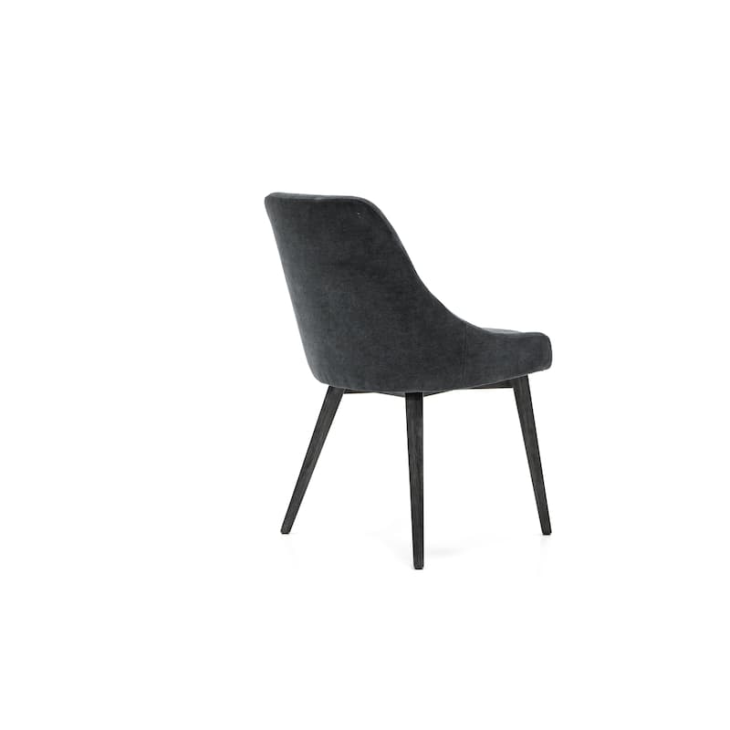 Lileth Modern River Gray Dining Chairs with Acacia Wood Legs - Set of 2 - N/A