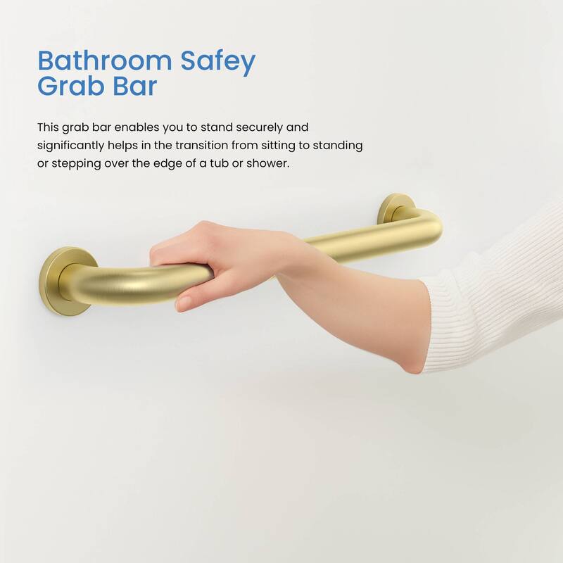 Bathroom Safety 12-Inch Length Stainless Steel Shower Grab Bar
