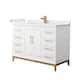 Option White / White Cultured Marble Top / Satin Bronze