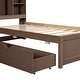 preview thumbnail 14 of 13, Walnut Platform Twin Bed Frame with 2 Drawers, USB Charg