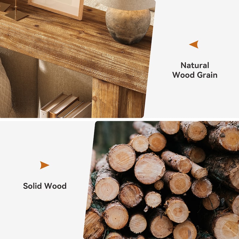 63-Inch Solid Wood Long Console Table