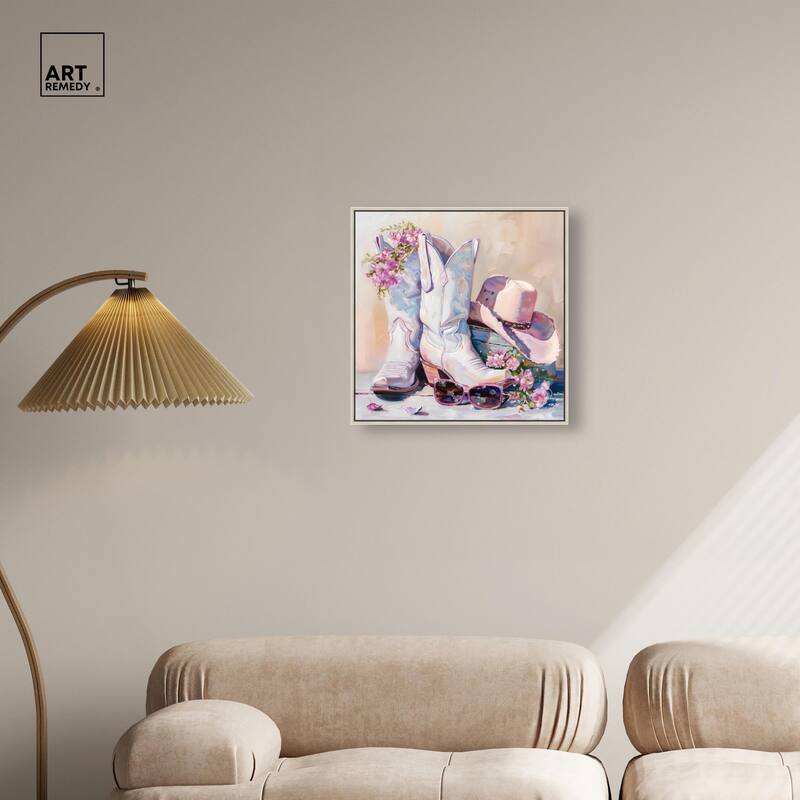 Spring Pink Cowboy Necessities Canvas by Art Remedy
