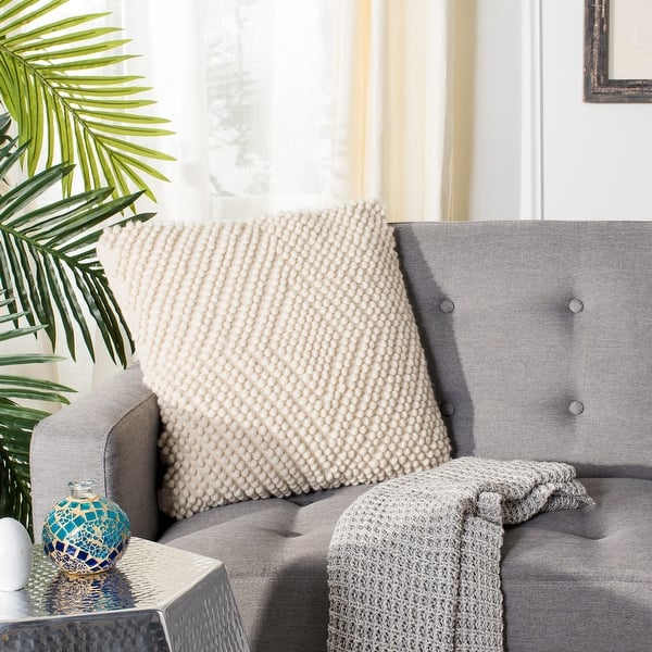 slide 2 of 3, SAFAVIEH 20-inch Diamond Loop Natural Decorative Pillow