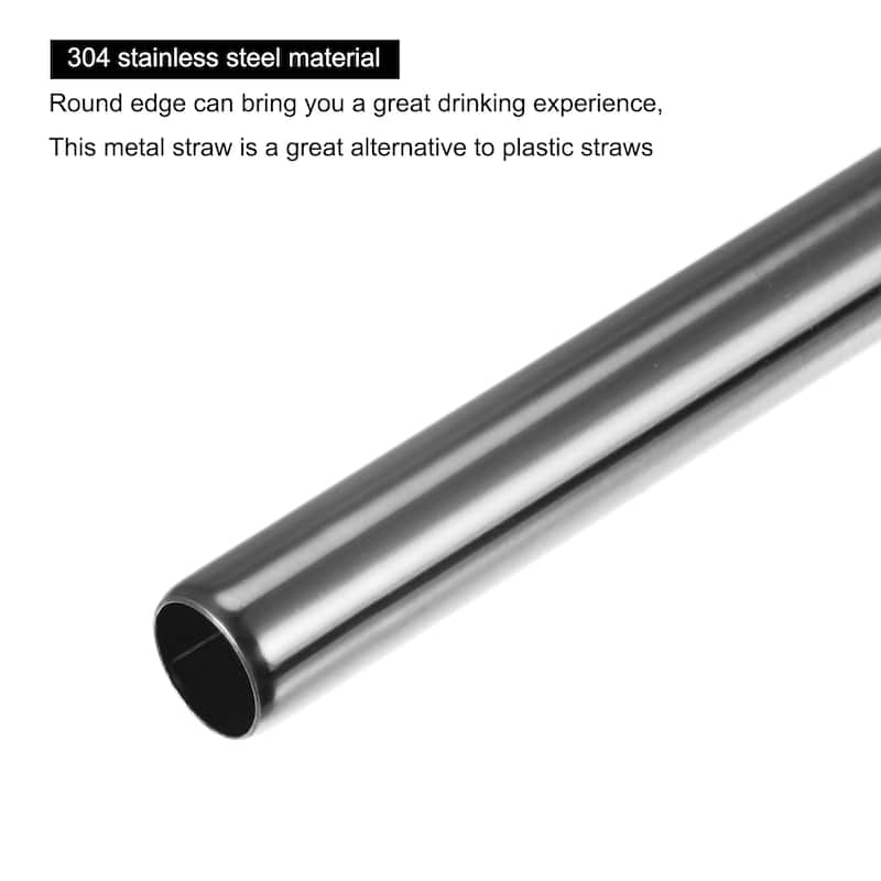 Reusable Metal Straws 8Pcs, Stainless Steel Drinking Straw 8.5"