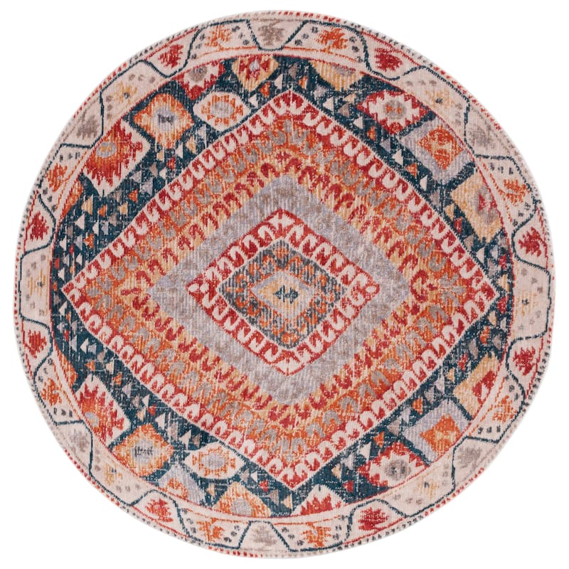 SAFAVIEH Farmhouse Ladeana Boho Tribal Polyester Rug