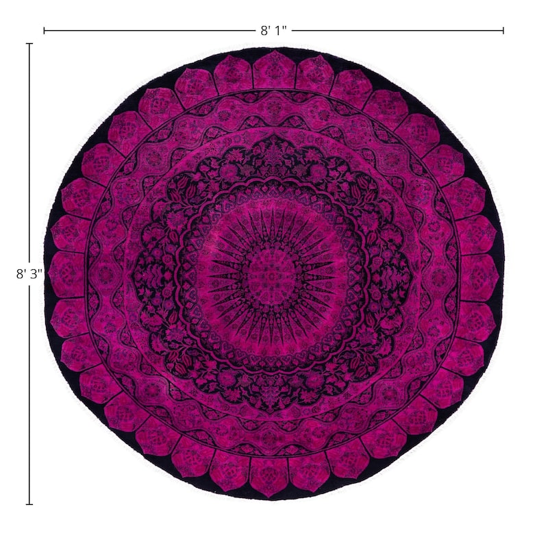 Overdyed One-of-a-Kind Hand-Knotted Area Rug - Purple - 8' 1" x 8' 3"