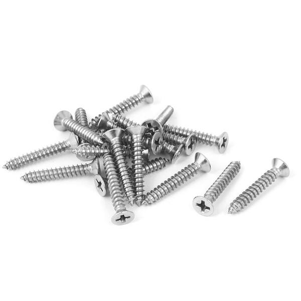 M4 x 25mm 304 Stainless Steel Flat Phillips Head Self Tapping Screws 20