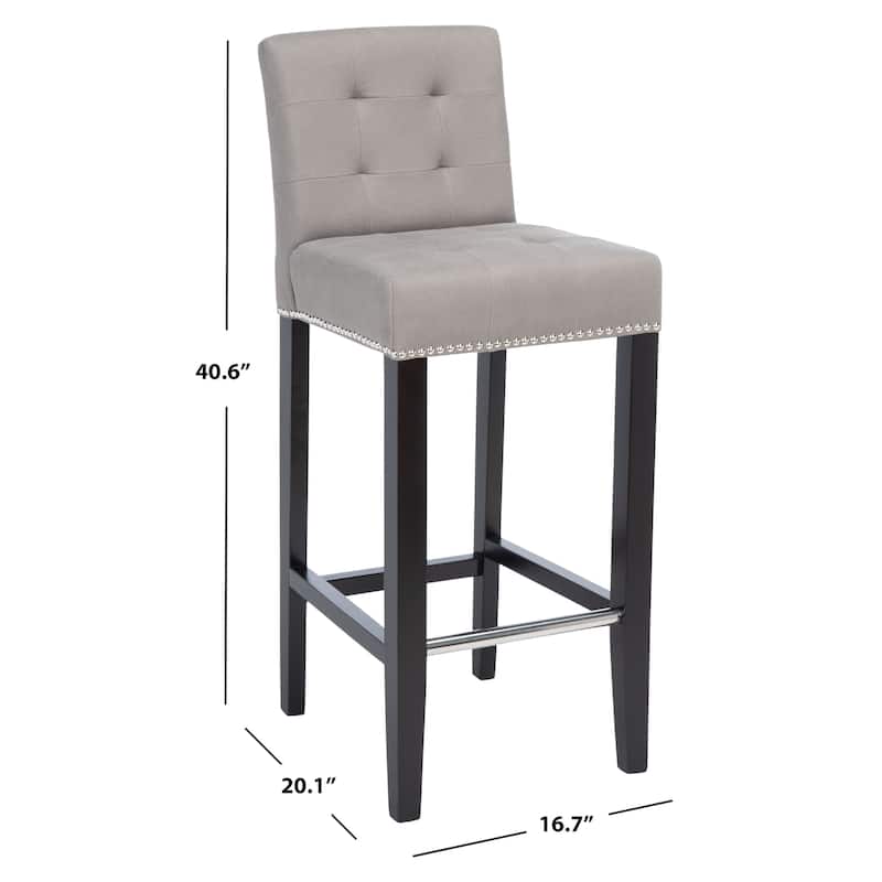 SAFAVIEH Danica Grey Bar 30-inch Stool - 16.7" x 20.1" x 40.6" - 17Wx20Dx41H