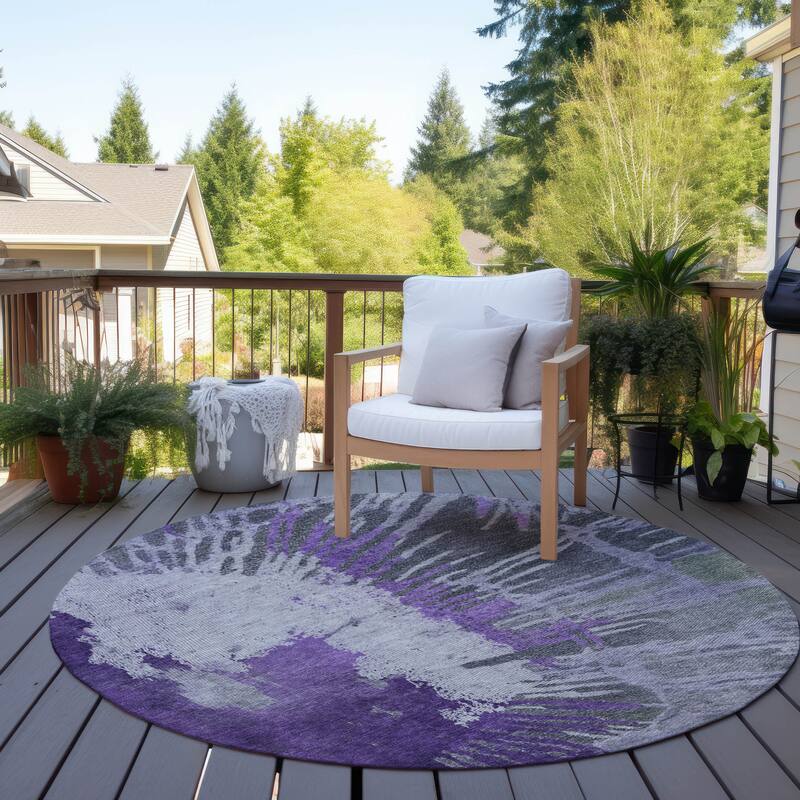 Machine Washable Indoor/ Outdoor Chantille Modern Burst Rug