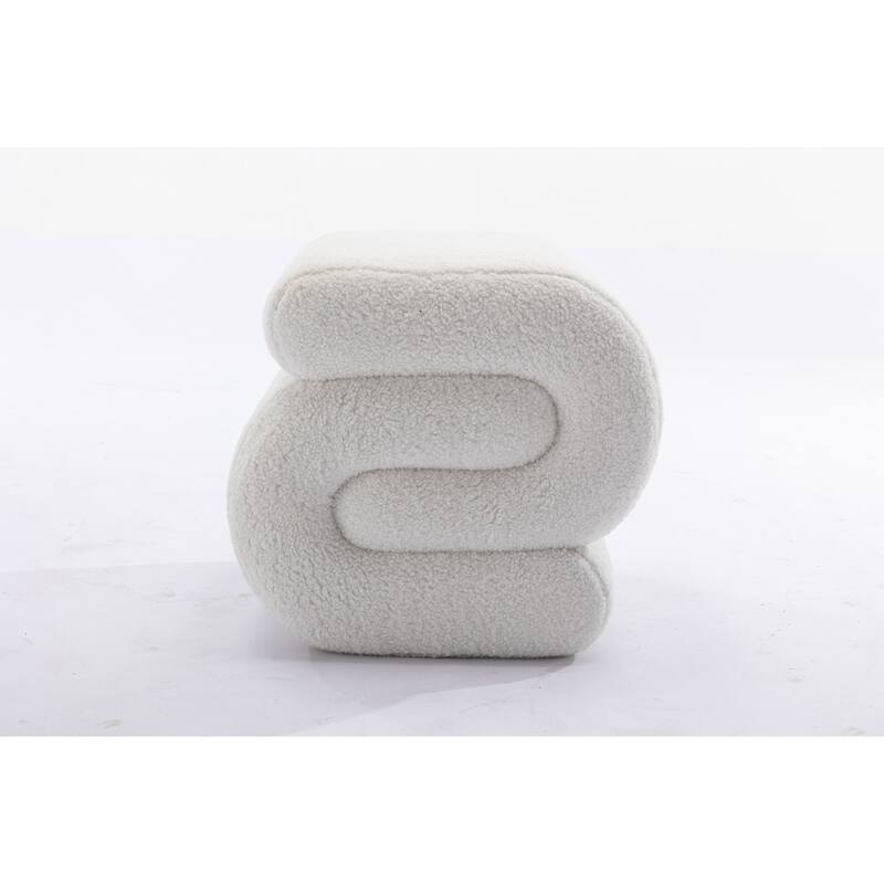 Sshape Velvet Fabric Ottoman Makeup Stool Footstool,