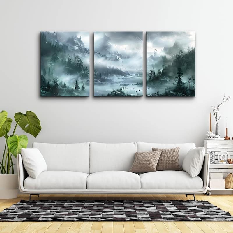 Misty forest landscape Wall Painting