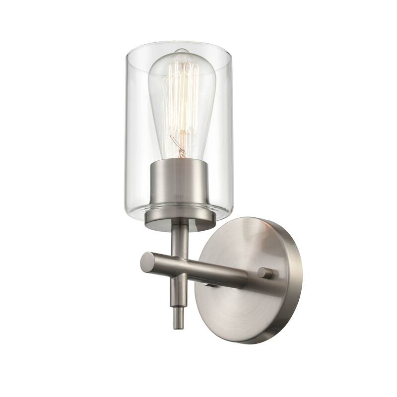 929 Lighting 1 Light bathroom Wall Sconce with clear Glass Shade