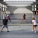 preview thumbnail 3 of 7, Black, Yellow Metal Portable Pickleball Net with Wheels and Carry Bag - 22 ft. x 24" x 36" (L x W x H)