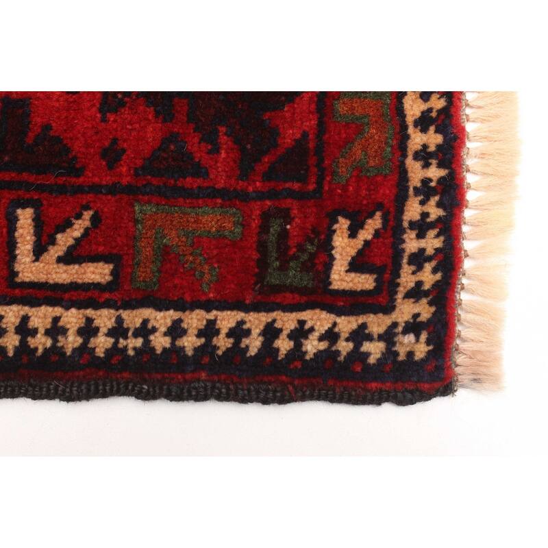 ECARPETGALLERY Hand-knotted Teimani Red Wool Rug - 3'2 x 4'7