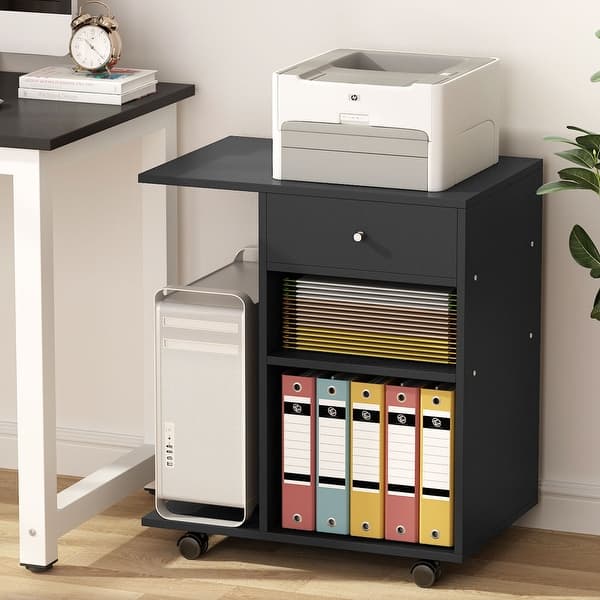 Mobile Printer Stand Filing Cabinet With Cart And 4 Wheel Overstock 30668206