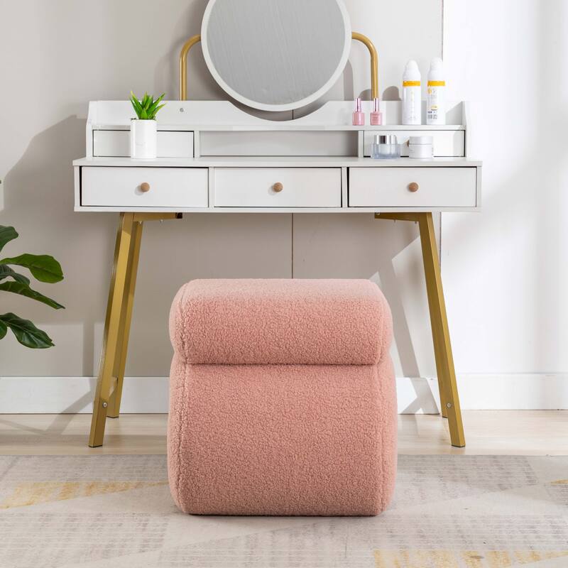 S-shape Ottoman Makeup Stool Footstool （Teddy/Velvet）