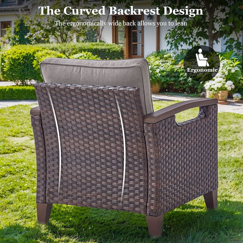 High Back Outdoor Patio Chairs Set of 2