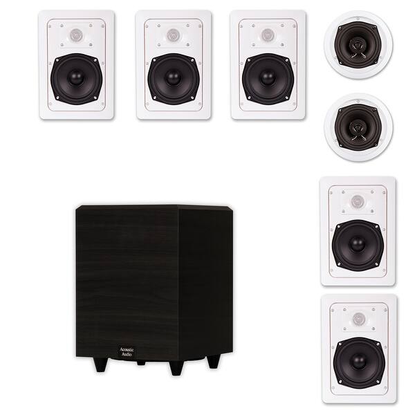 Shop Acoustic Audio 7 1 Speaker System Flush Mount 7 Speaker Set
