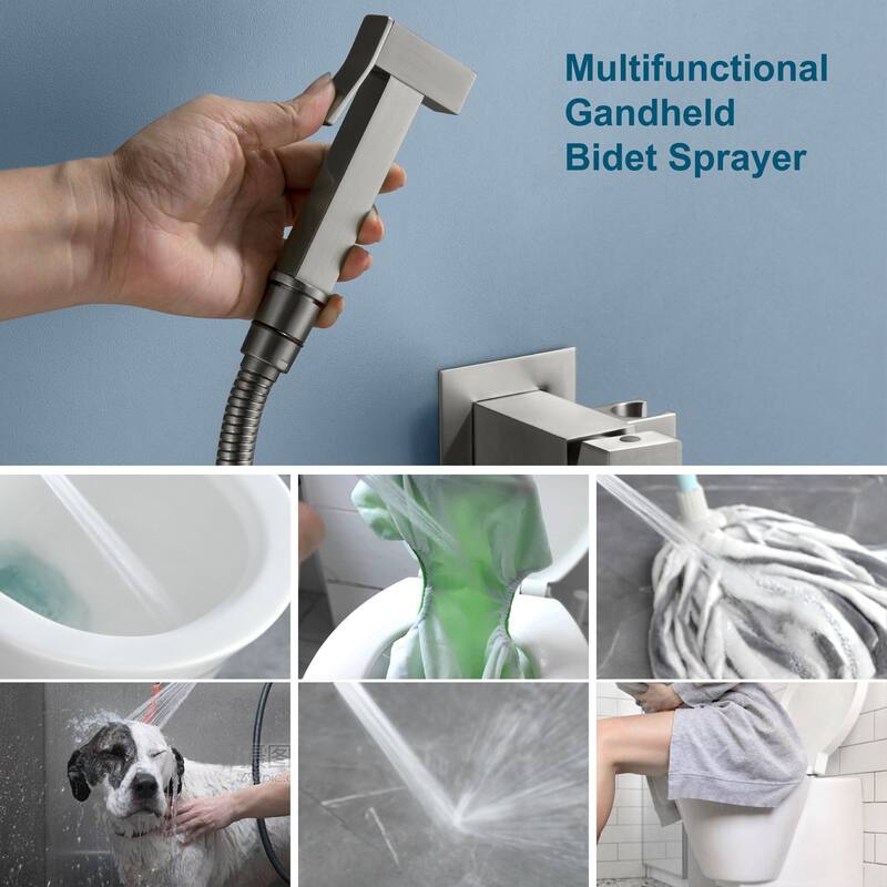 Handheld Bidet Sprayer Stainless Steel Brushed Nickel Bidet Hand Held Sprayer for Toilet Shattaf Toilet Attachment