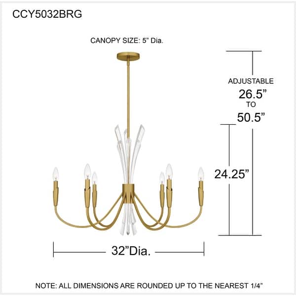 Cecily 6-Light Brushed Gold Chandelier
