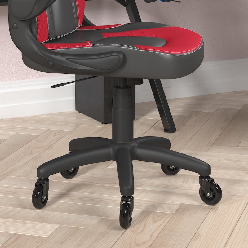 Office Gaming Chair with Skater Wheels & Flip Up Arms - LeatherSoft