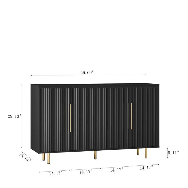 Roomfitters Modern Buffet Cabinet with Storage, Kitchen Sideboard Cupboard, Dining Room Credenza, Entryway Table
