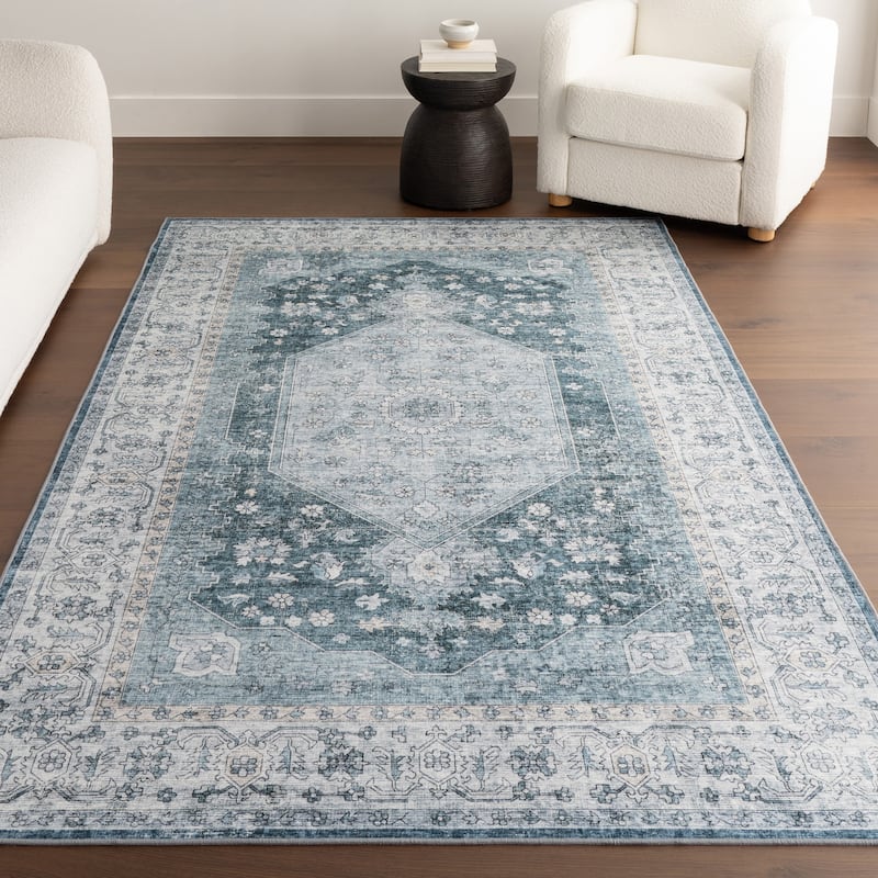 Nuloom Prairie Medallion SplashGuard Machine Washable Area Rug