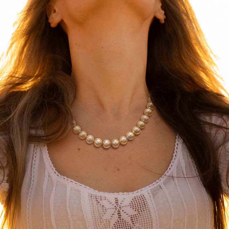 Miadora 18 " 11-12mm Golden South Sea Cultured Pearl Necklace in 14k Yellow Gold