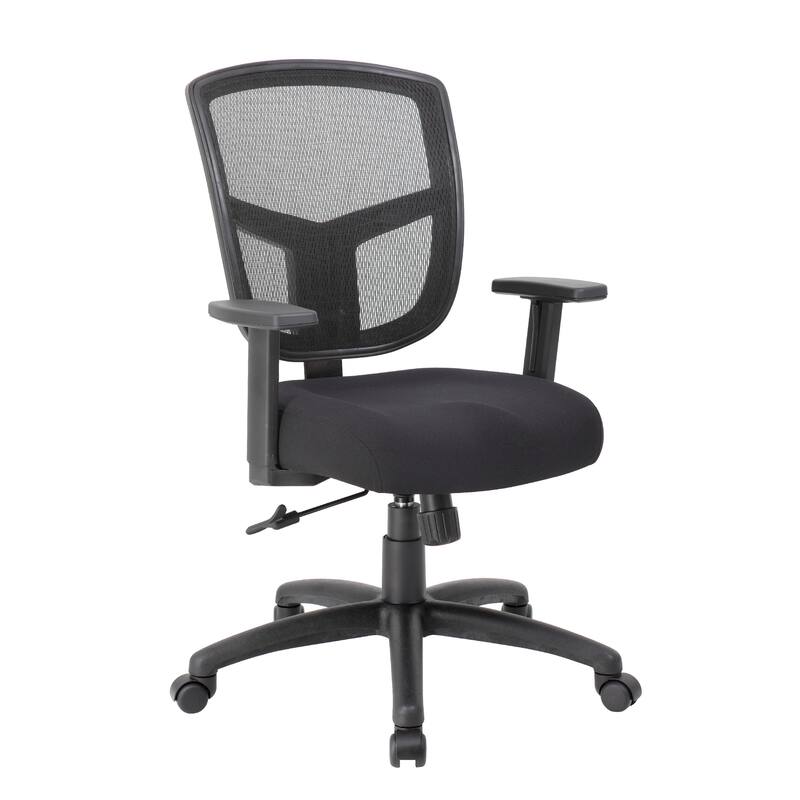 Oyo Swivel Task Chair, Black Mesh, Synchro-Tilt, 5 Caster Wheels