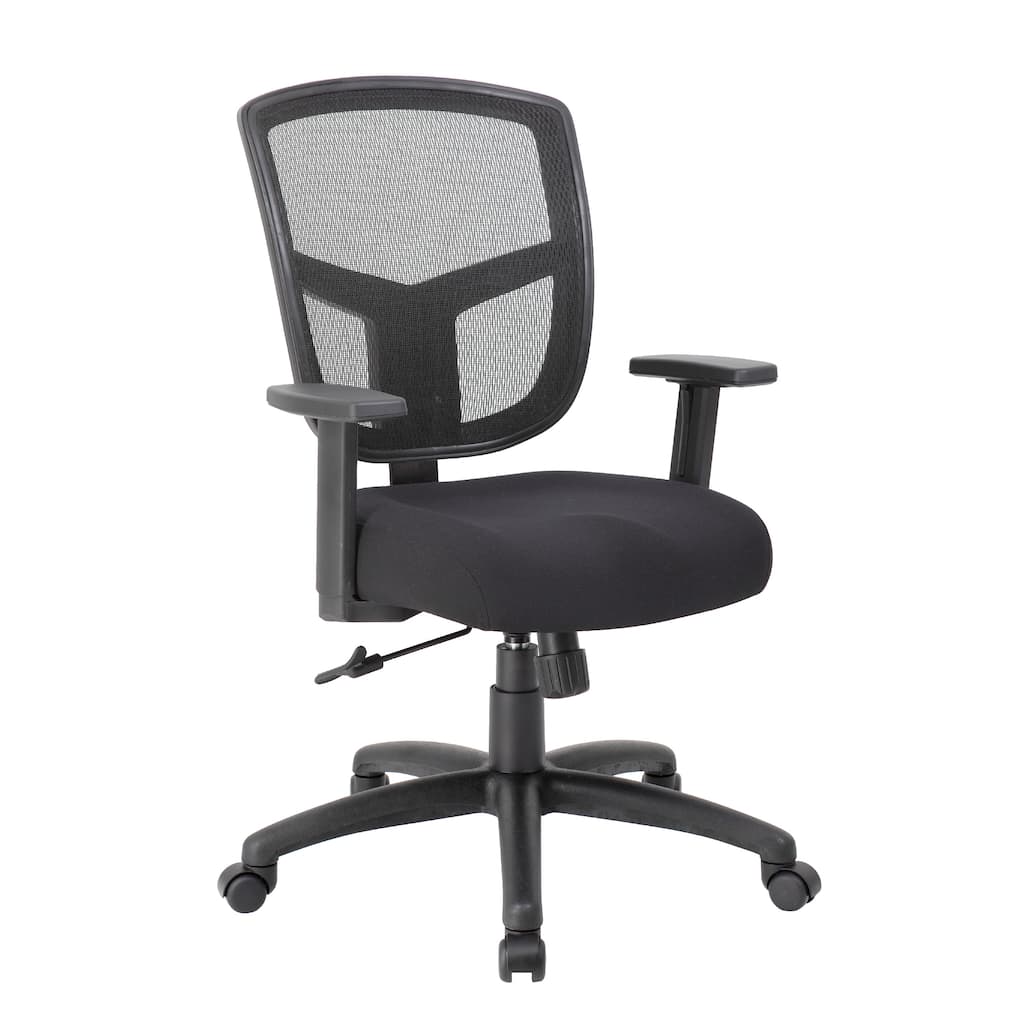 Oyo Swivel Task Chair, Black Mesh, Synchro-Tilt, 5 Caster Wheels