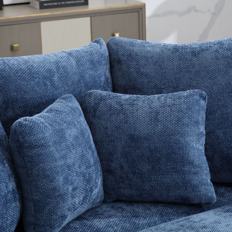 59.8''W Modern Oversized Sofa Chair, Round Accent Barrel Chair With 5 Pillows