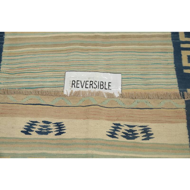 Hand Woven Oriental 100% Wool Carpet Southwestern Tribal Multi-Colored Kilim Area Rug - 8' 0'' X 4' 9''