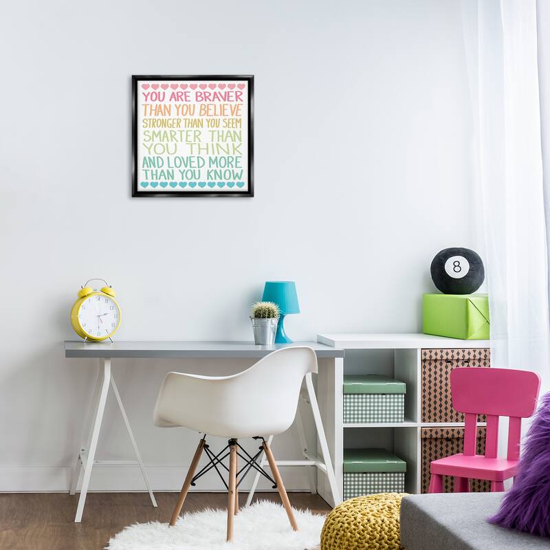 Stupell Rainbow Confidence Phrases Framed Floater Canvas Wall Art Design By Sweet Melody Designs