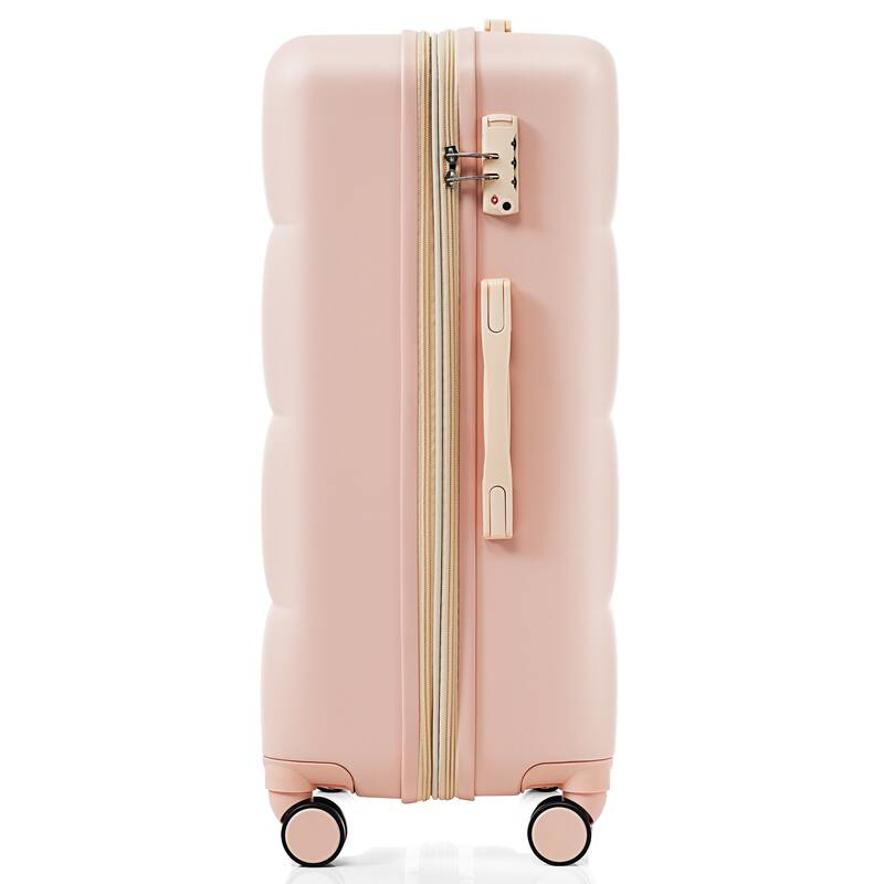 Merax 3 Piece Carry-on Luggage Set, ABS Hard Shell Lightweight Durable Luggage w/USB Port, Cup Holder and Spinner Wheels