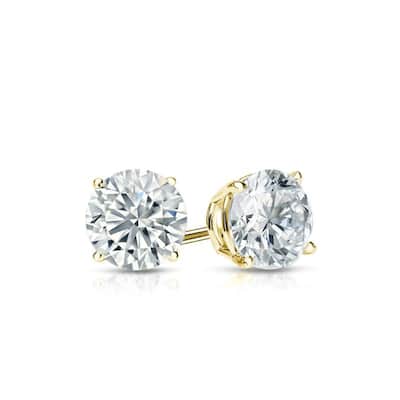 Auriya 14k Gold Lab Grown Round Diamond Stud Earrings 0.50 to 5.00 ct. tw. Screw-Back (F-G VS)