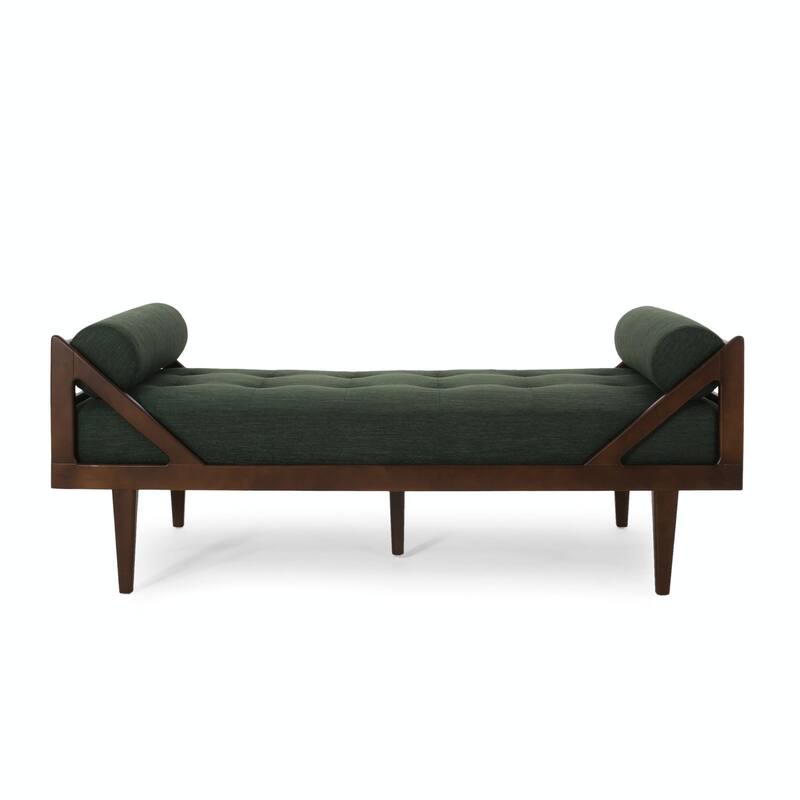 Rustic Upholstered Indoor Chaise Lounge for Living Room, Bedroom, Interior Space