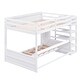 preview thumbnail 14 of 27, Full Size Futon Bunk Beds w/Staircase Bedside Table Can be Swapped Left Right, Lower Beds Convertible Daybed, Drawers Underneath