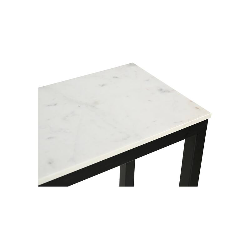 Aurelle Home Pariso Modern White Marble-Top Console Table - 42" W x 30" H x 14" D