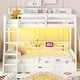 preview thumbnail 4 of 28, Twin over Full Bunk Bed with Shelves, Multi-functional Kids Storage Bed Frame with LED Light, Charging Station and Drawer