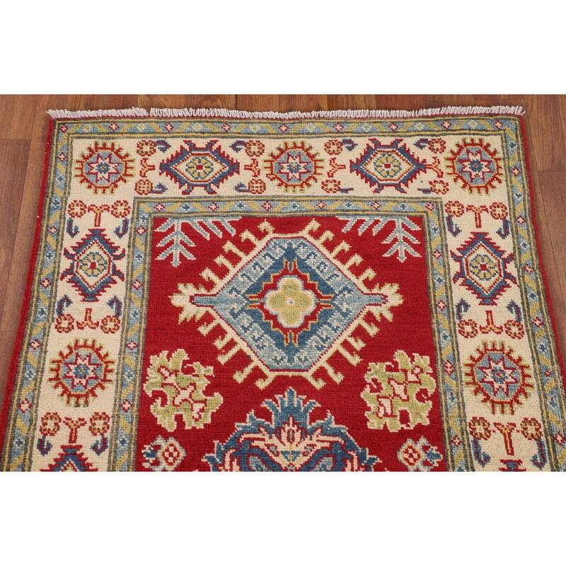 Traditional Red Kazak Oriental Foyer Rug Handmade Wool Carpet - 2'7" x 4'1"