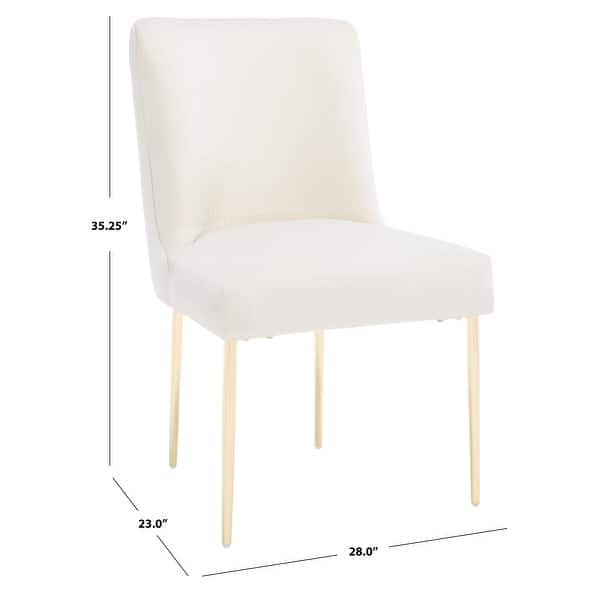 dimension image slide 1 of 12, SAFAVIEH Couture Nolita Velvet Accent Chair - Mustard / Brass - 28"x23"x35.3" - 28" W x 23" D x 35" H