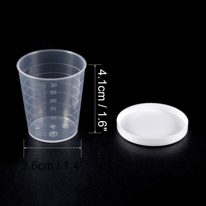 Kitchen Laboratory 30mL Clear Plastic Graduated Measuring Cup w Cap - 30mL 1 pcs