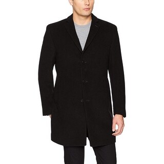 calvin klein men's slim fit wool blend overcoat jacket