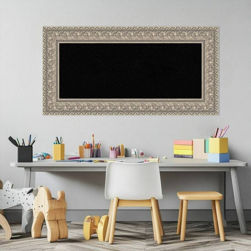 Sydney Silver Framed Cork Board - Bulletin Board, Organization Board, Pin Board