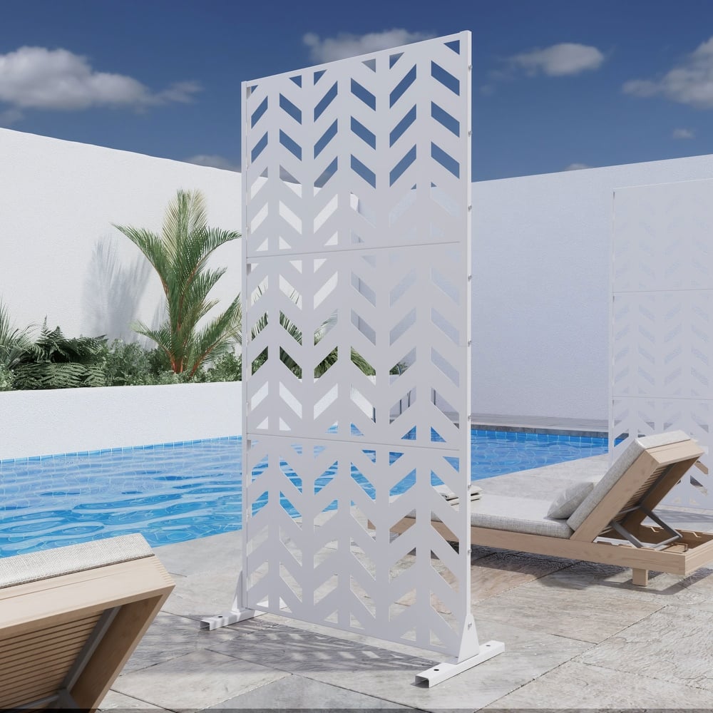 Outdoor Privacy Screen Metal Privacy Screen Panel Free Standing - 72*35