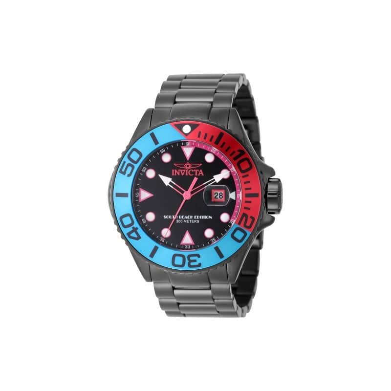 Invicta Men's 48614 Grand Diver Quartz 3 Hand Black Dial Watch